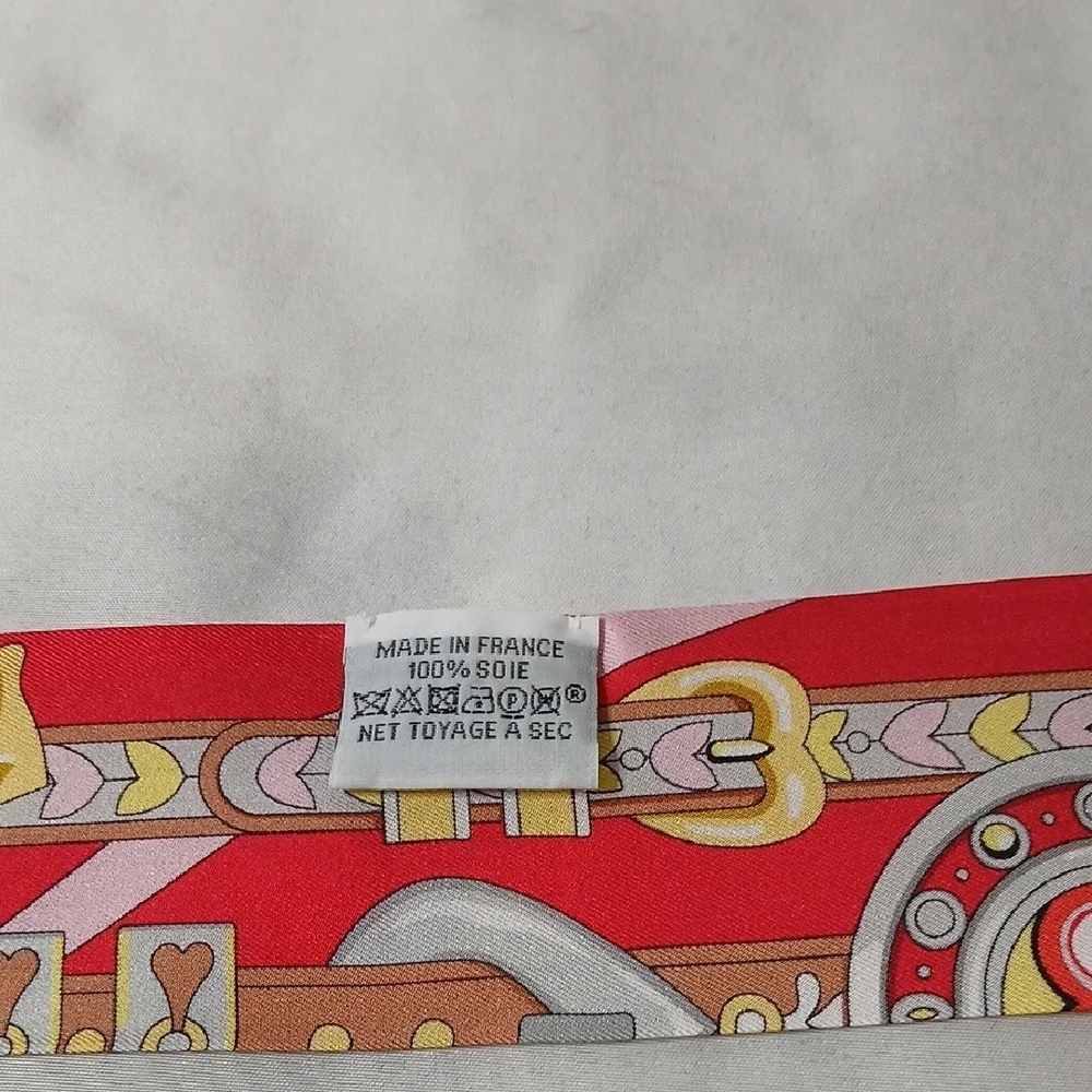 Hermès Silk "Harnais De Coeur" Twilly Scarf - Picture 4 of 5
